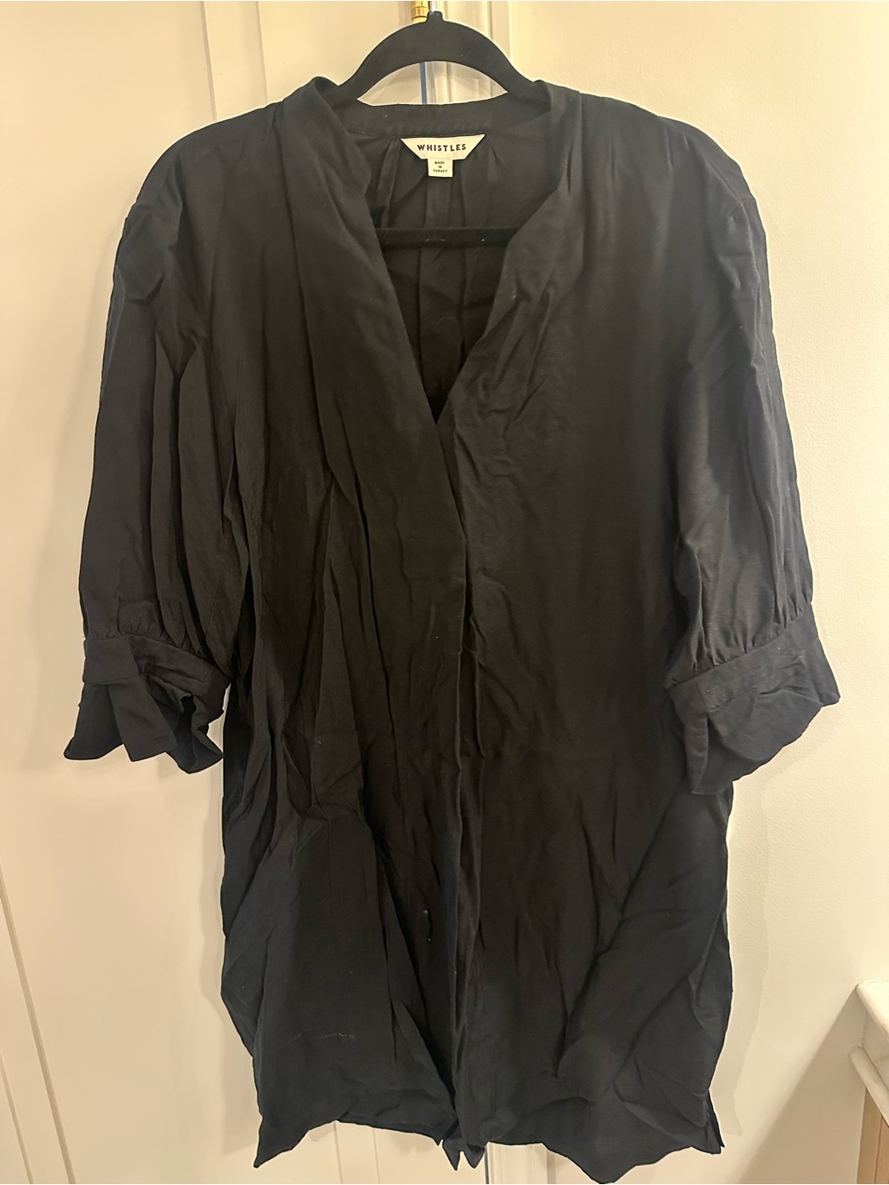 Whistles Black V-neck shirt dress